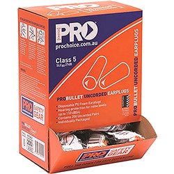 PROPLUG EPOU UNCORDED EARPLUGS Disposable, 110dB, Class5 Box of 200