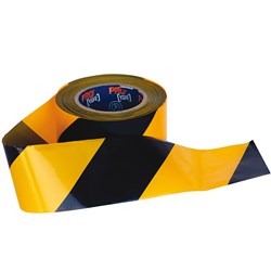 BARRICADE SAFETY TAPE 100m x 75mm Yellow/Black 