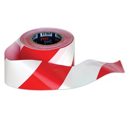 BARRICADE SAFETY TAPE 100m x 75mm Red/White 