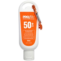 SUNSCREEN PRO-BLOC 50+ w/ Carabiner Clip Sunscreen 75ml Flip Top Bottle