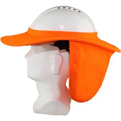 MAXISAFE HARD HAT ACCESSORIES Hard Hat Brim With Neck Flap Orange