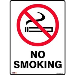 SAFETY SIGNAGE - PROHIBITION No Smoking 450mmx600mm Polypropylene