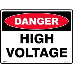 SAFETY SIGNAGE - DANGER High Voltage 450mmx600mm Polypropylene