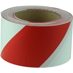 MAXISAFE BARRICADE TAPE Red & White 75mm x 100m 