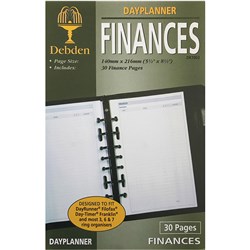 DEBDEN DAYPLANNER REFILL DESK Finances 216x140mm 