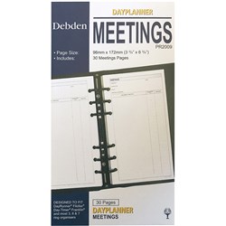 DEBDEN DAYPLANNER REFILL Meetings 172x96mm Personal