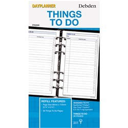 DEBDEN DAYPLANNER REFILL Things To Do 172x96mm Personal