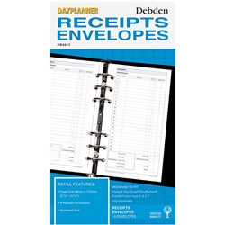 DEBDEN DAYPLANNER REFILL Receipt Envelope 172x96mm Personal