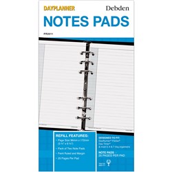 DEBDEN DAYPLANNER REFILL Notepad - White 172x96mm Pack of 2