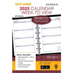 DEBDEN DAY PLANNER REFILLS Pocket Weekly Dated Calander 