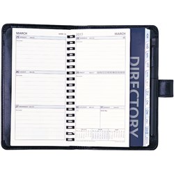 DEBDEN DAYPLANNER ORGANISER Slimline PU Snap Closure Blk 