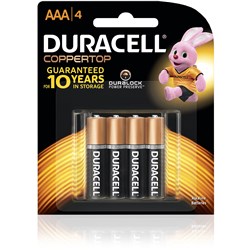 DURACELL COPPERTOP BATTERY AAA Pack of 4 