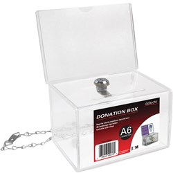 DEFLECT-O DONATION BOX A6 Landscape Lock,Header Clear 