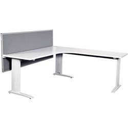 SUMMIT CORNER WORKSTATION White Frame, Cable Beam 1500x1500x750mm White Top
