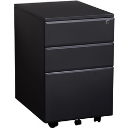 SUMMIT METAL MOBILE PEDESTAL 2 Drawer 1 file Black