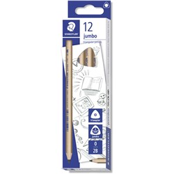 Staedtler Natural Jumbo Triangular Pencils 2B Box of 12