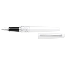 PILOT MR FOUNTAIN PEN MR2 White Tiger White Barrel  Medium Black Ink