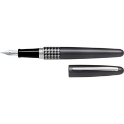 PILOT MR FOUNTAIN PEN MR3 Houndstooth Grey Barrel Medium Black Ink