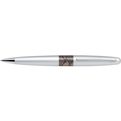 PILOT MR BALLPOINT PEN  MR2 Python Silver Barrel  Medium Black Ink