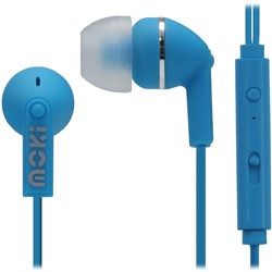Moki Noise Isolation Earphones With Mic and Controller Blue Blue