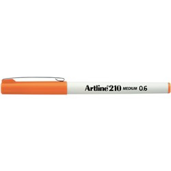 ARTLINE 210 FINELINER PENS 0.6mm Orange Pack of 12 