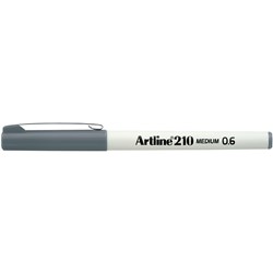 ARTLINE 210 FINELINER PENS 0.6mm Grey Pack of 12 