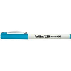 ARTLINE 210 FINELINER PENS 0.6mm Sky Blue Pack of 12 