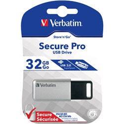 VERBATIM STORE 'N' GO USB Encrypted 32GB Silver 