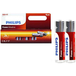 PHILIPS BATTERY/ALKALINE AAA PACK OF 12 LONG LASTING POWER